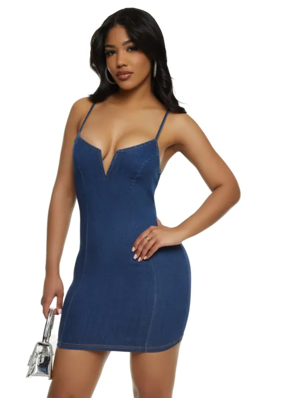 ワンピース Ariana Aryana Denim Mini Dress - 70'S Blue | Parallel