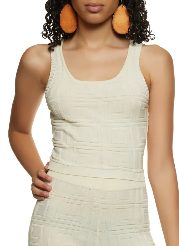 Greek Key Knit Crop Top sold by Rainbow