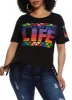 Plus Size Knotted Fringe Living My Best Life Graphic T Shirt sold by Rainbow