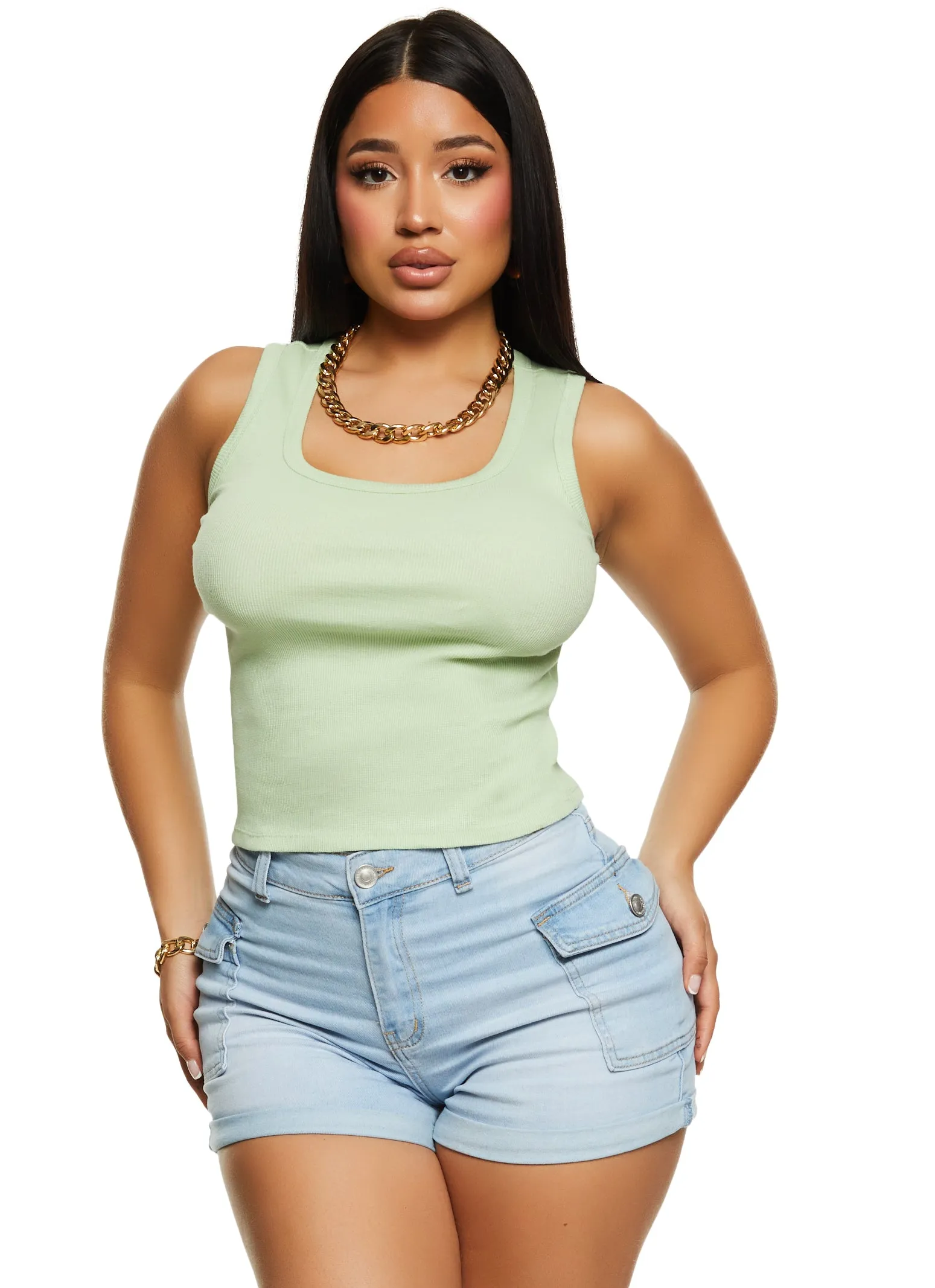 Basic Rib Tank Top sold by Rainbow product image thumbnail 2