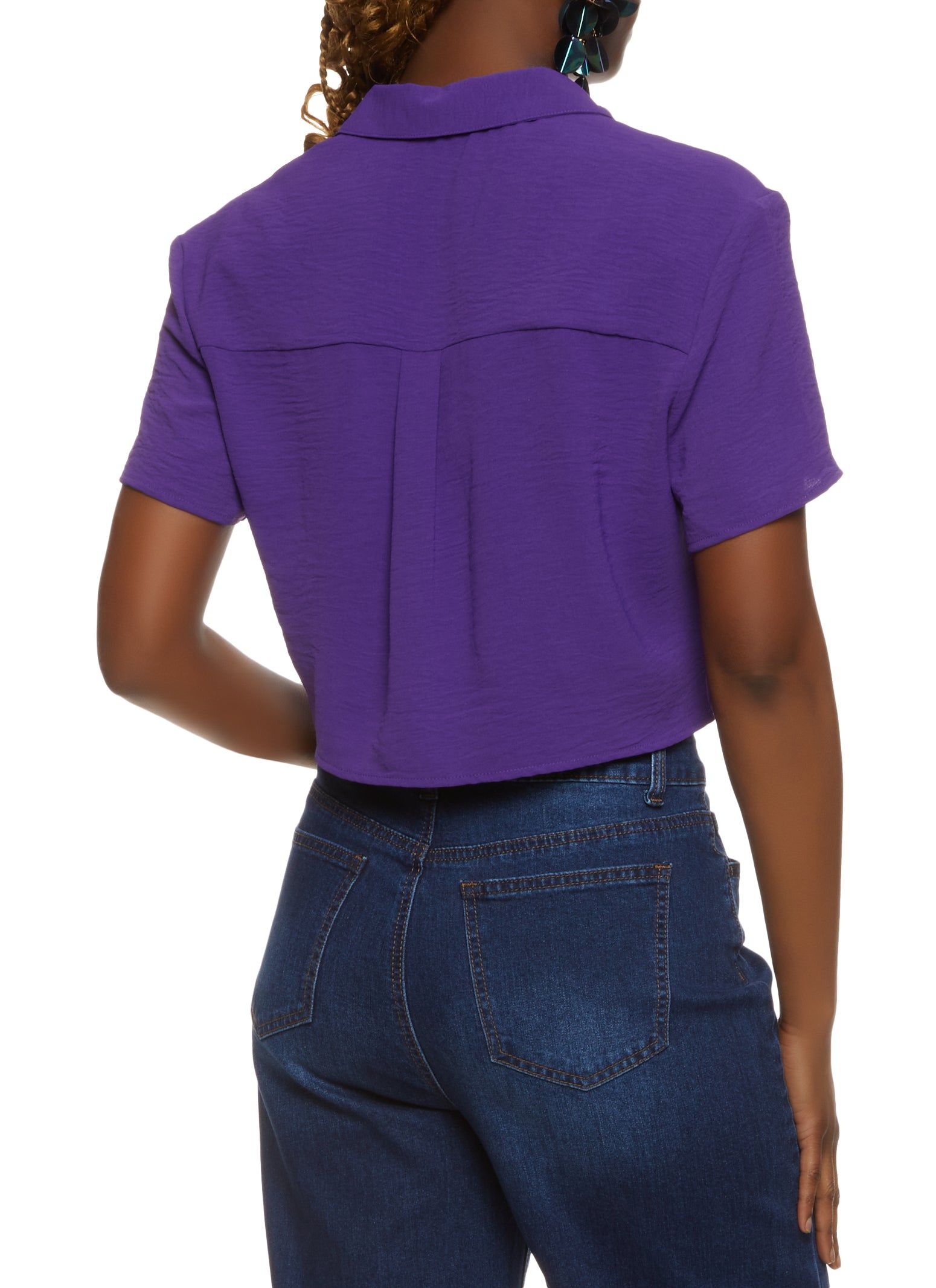 Short Sleeve Cropped Shirt sold by Rainbow product image thumbnail 2