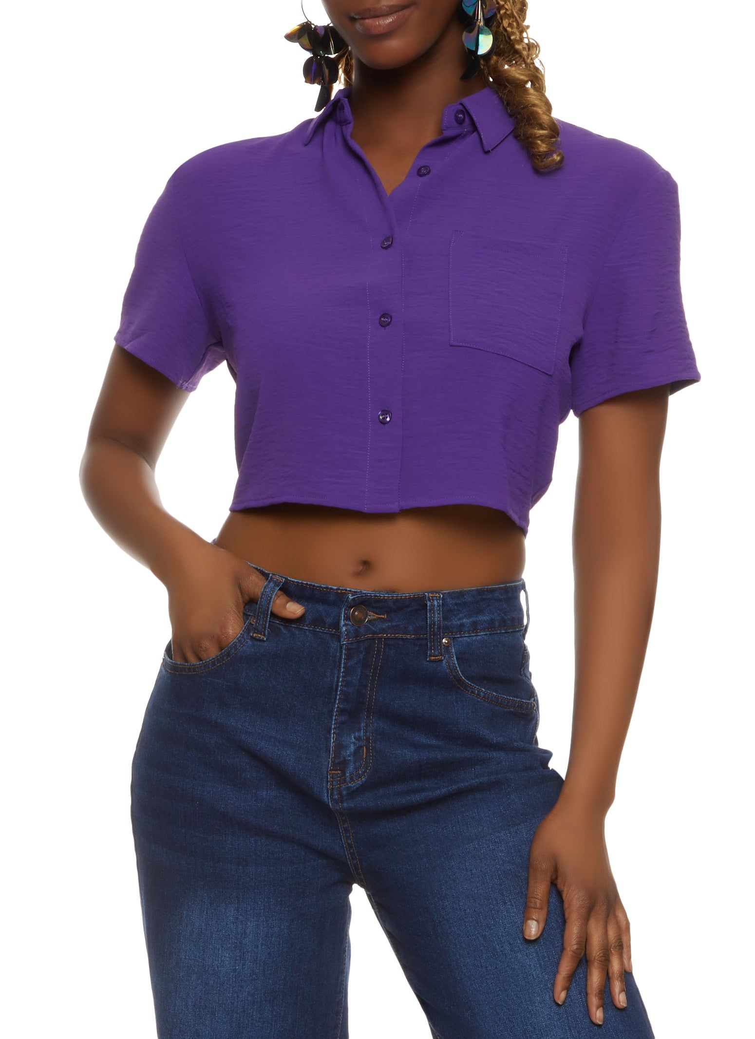 Short Sleeve Cropped Shirt sold by Rainbow
