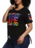 Plus Size Knotted Fringe Living My Best Life Graphic T Shirt sold by Rainbow