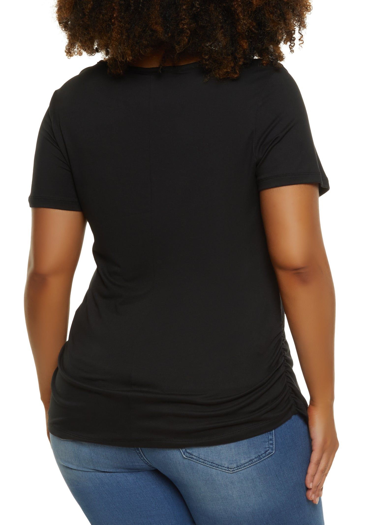 Plus Size Rhinestone Queen Ruched Graphic Tee sold by Rainbow product image thumbnail 2