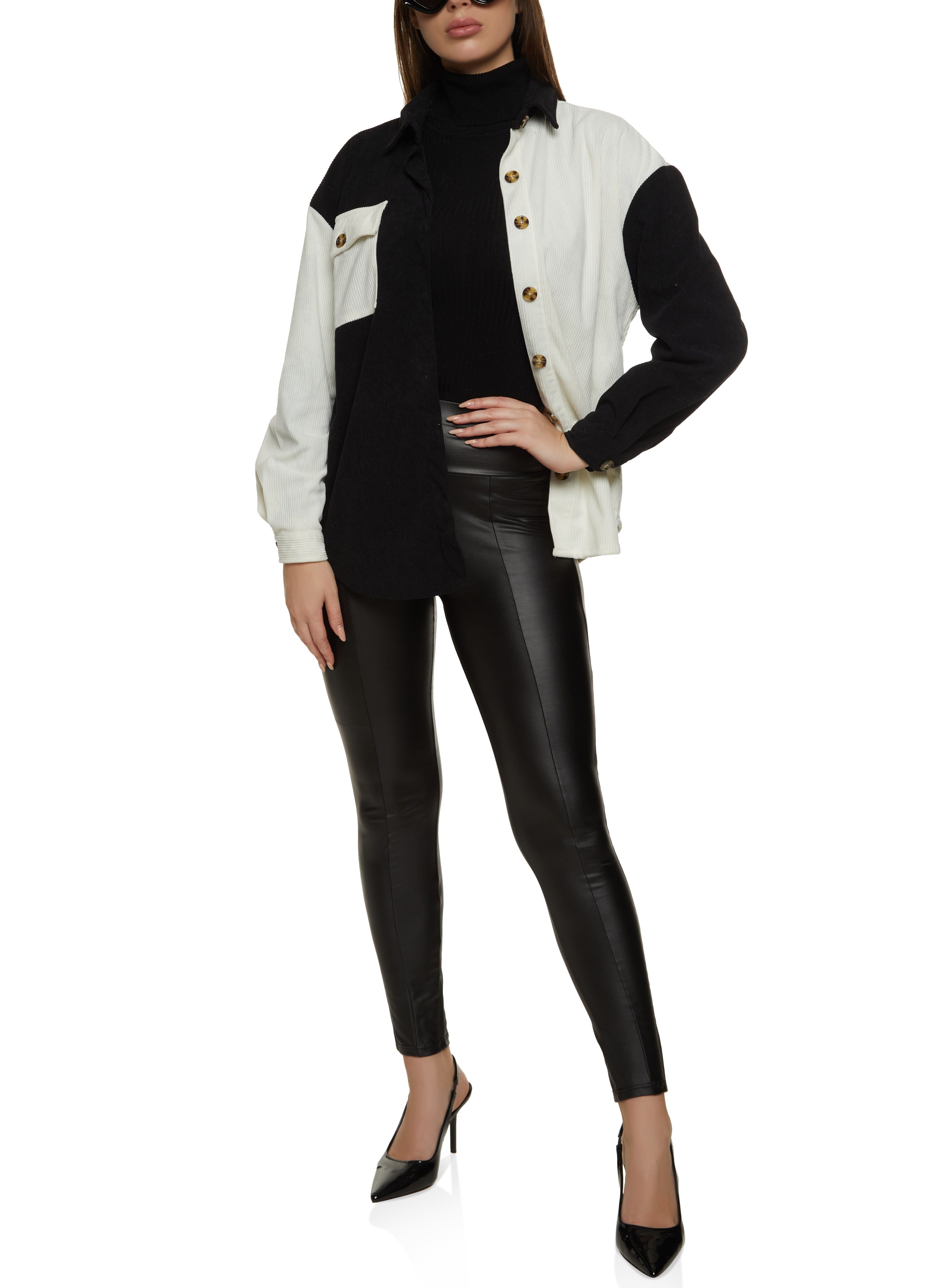 Corduroy Color Block Button Front Shirt sold by Rainbow product image thumbnail 2