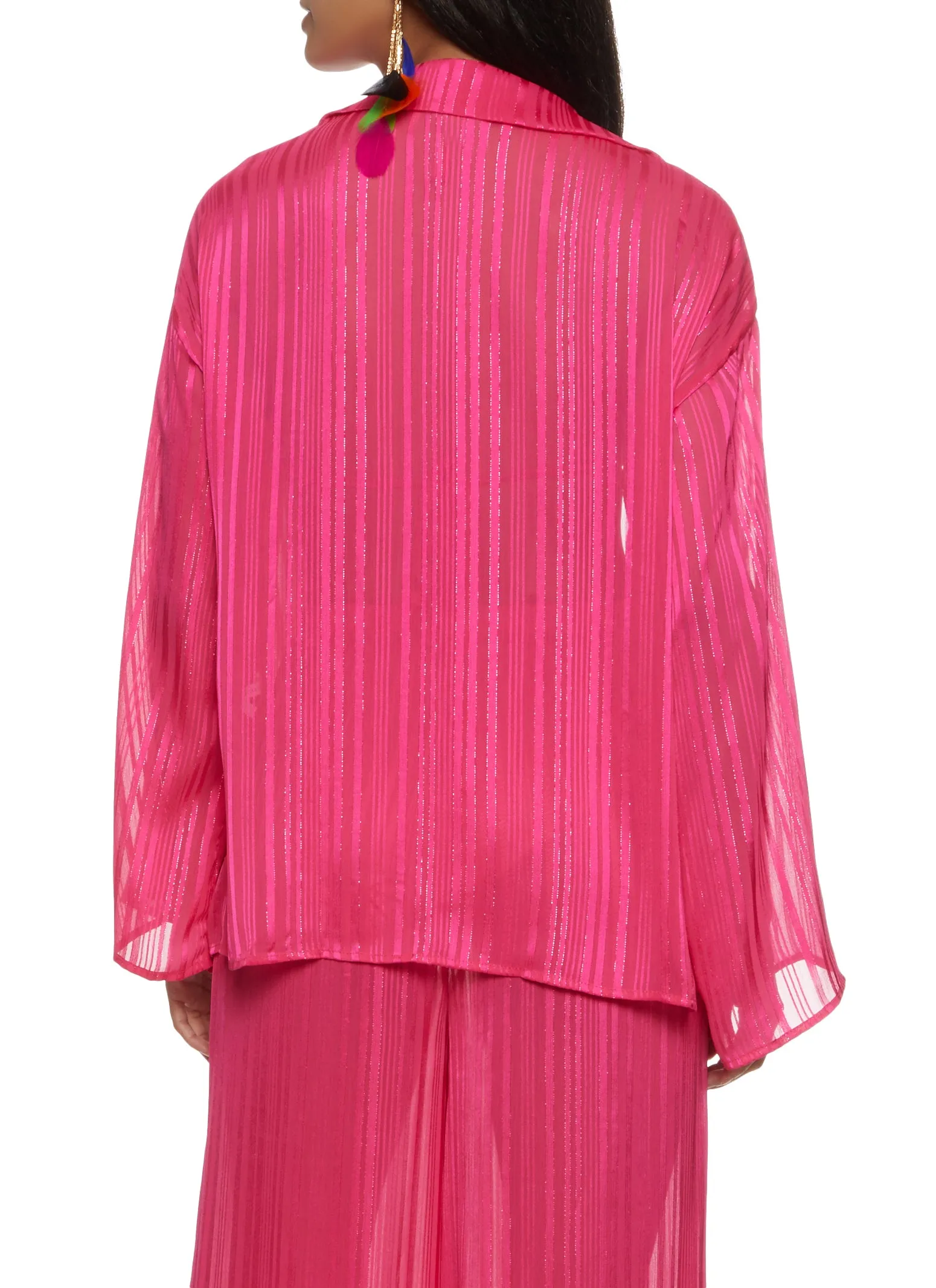 Lurex Shadow Stripe Open Front Top and Halter Top sold by Rainbow product image thumbnail 3