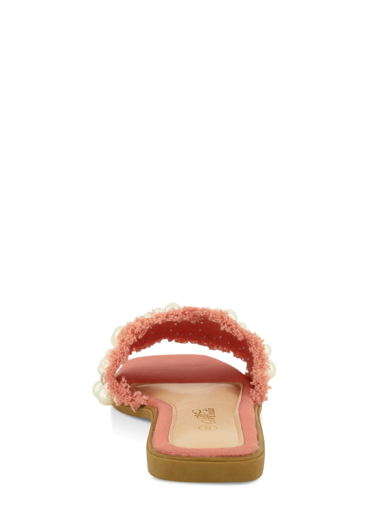 Frayed Faux Pearl Rhinestone Band Slide Sandals sold by Rainbow product image thumbnail 3