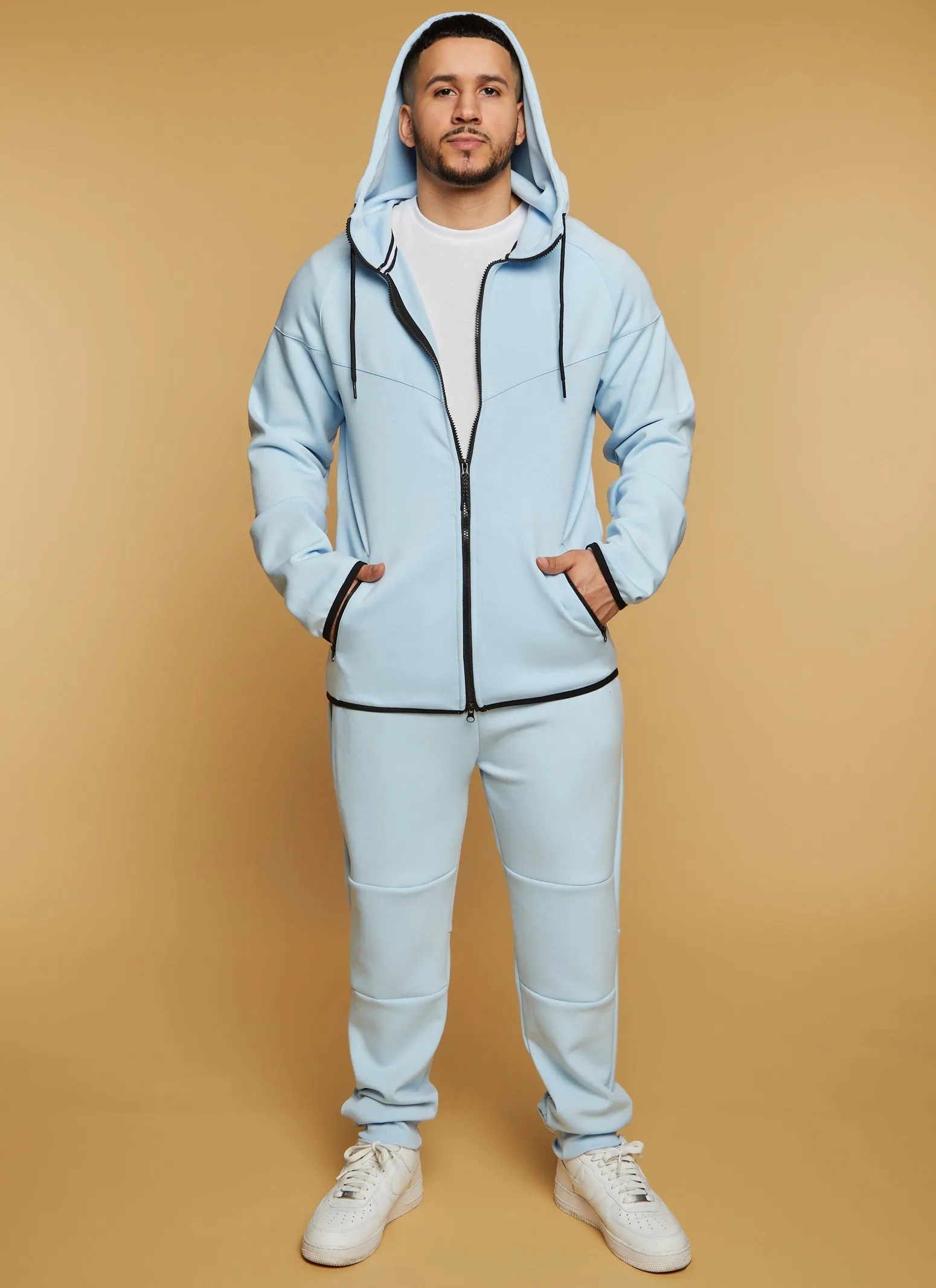 Mens Contrast Trim Zip Front Hoodie sold by Rainbow product image thumbnail 2