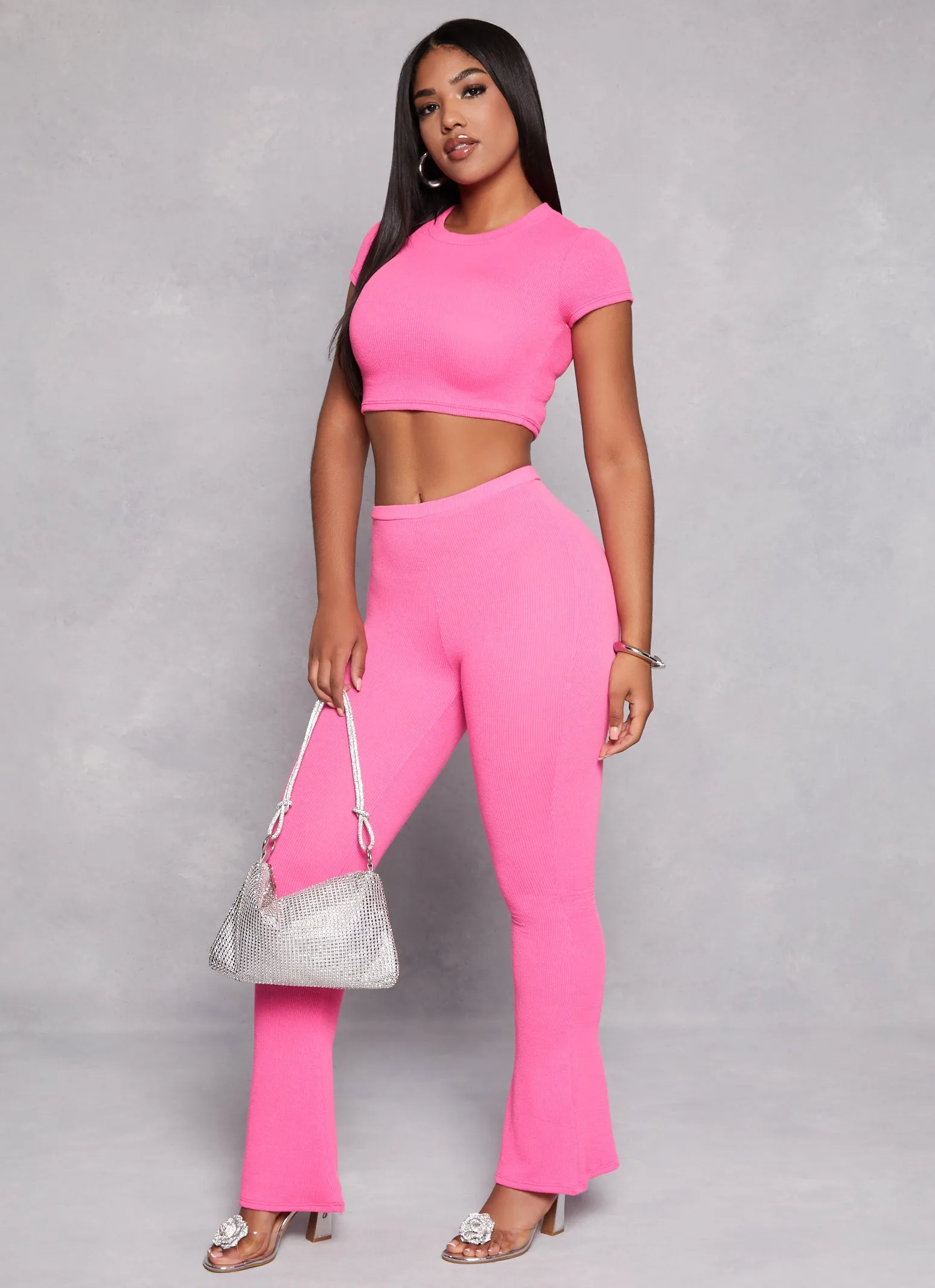 Ribbed Knit Cropped Tee sold by Rainbow product image thumbnail 2