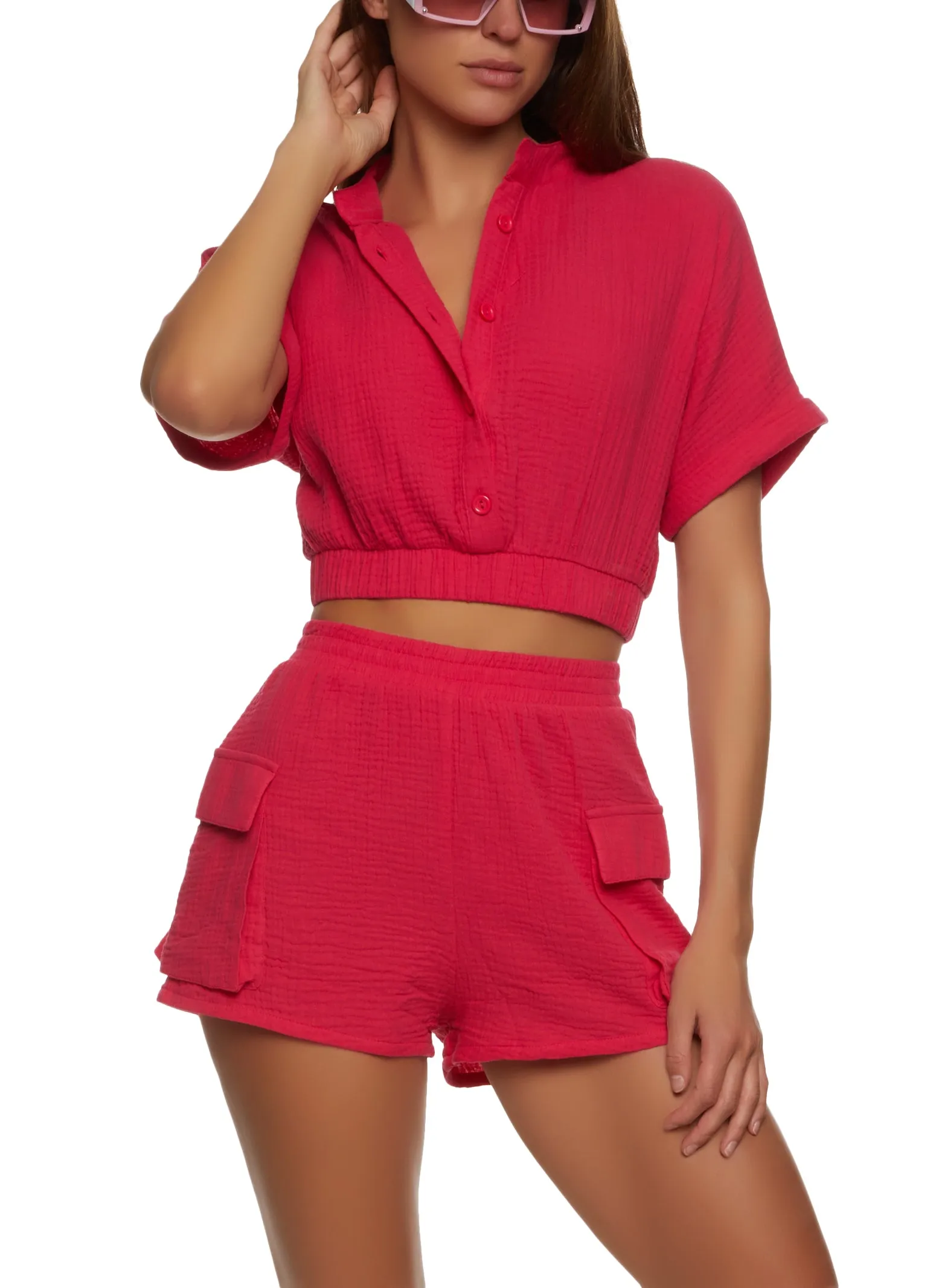 Gauze Knit Cropped Shirt sold by Rainbow product image thumbnail 2