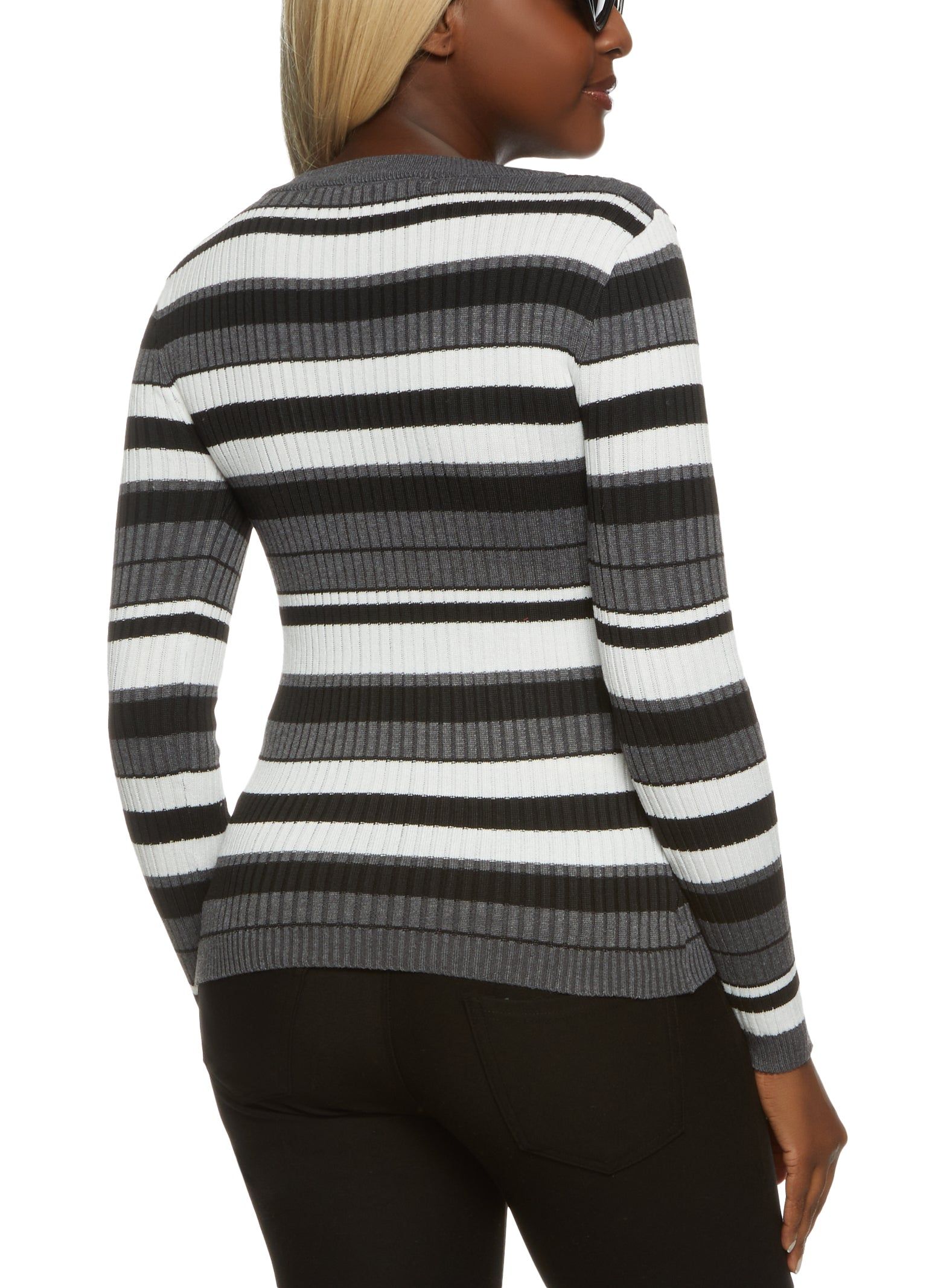 Striped V Neck Sweater sold by Rainbow product image thumbnail 2