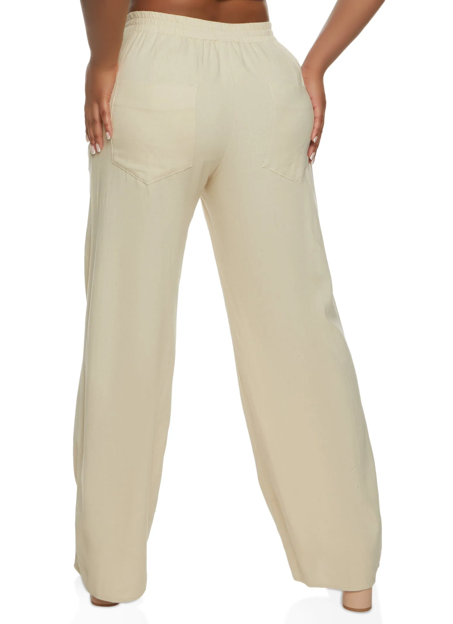 Linen Drawstring Wide Leg Pants sold by Rainbow product image thumbnail 2