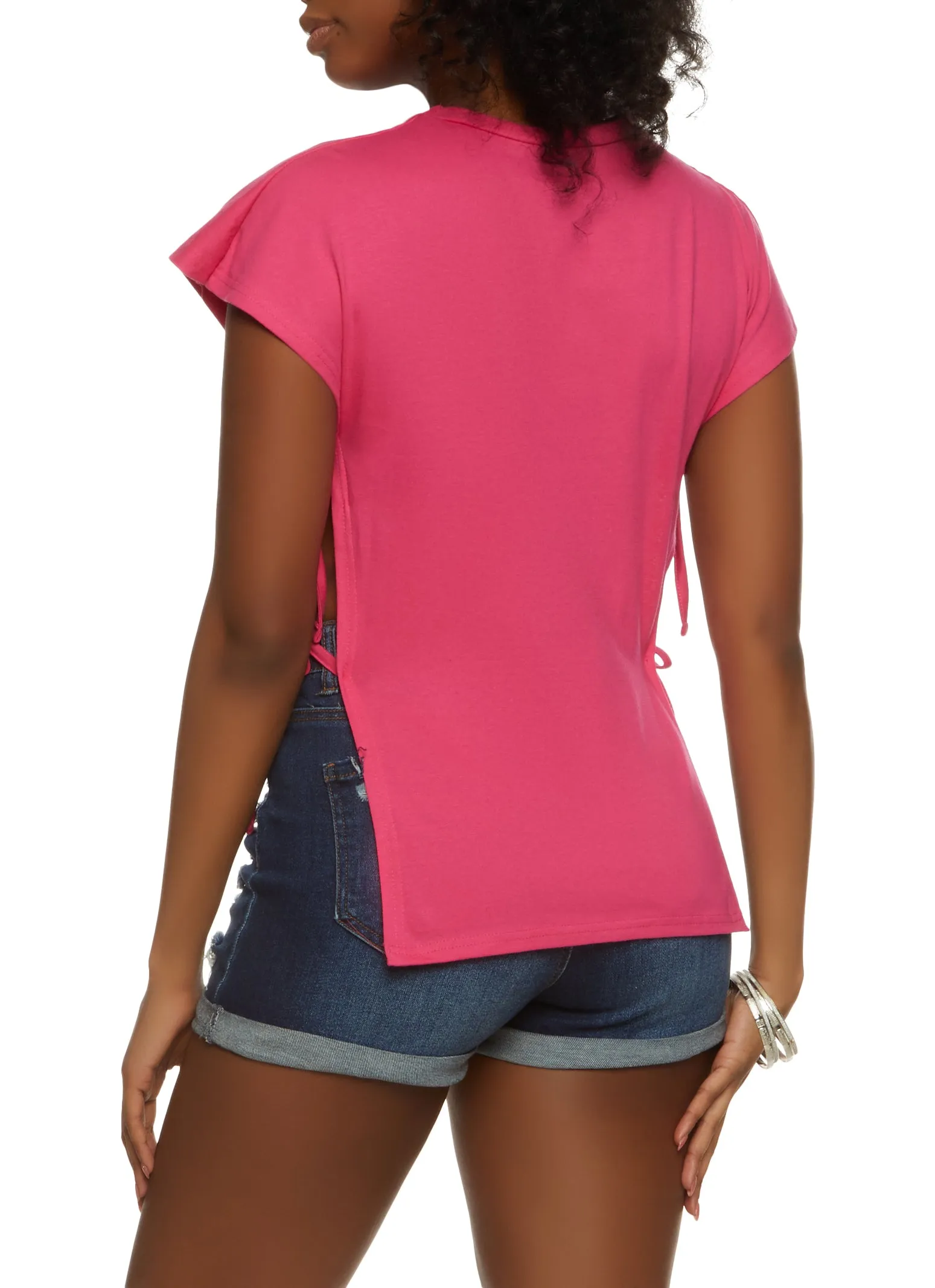 Boss Glitter Graphic Side Tie Tee sold by Rainbow product image thumbnail 2