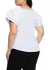 Plus Size Tiered Flutter Short Sleeve Blouse sold by Rainbow