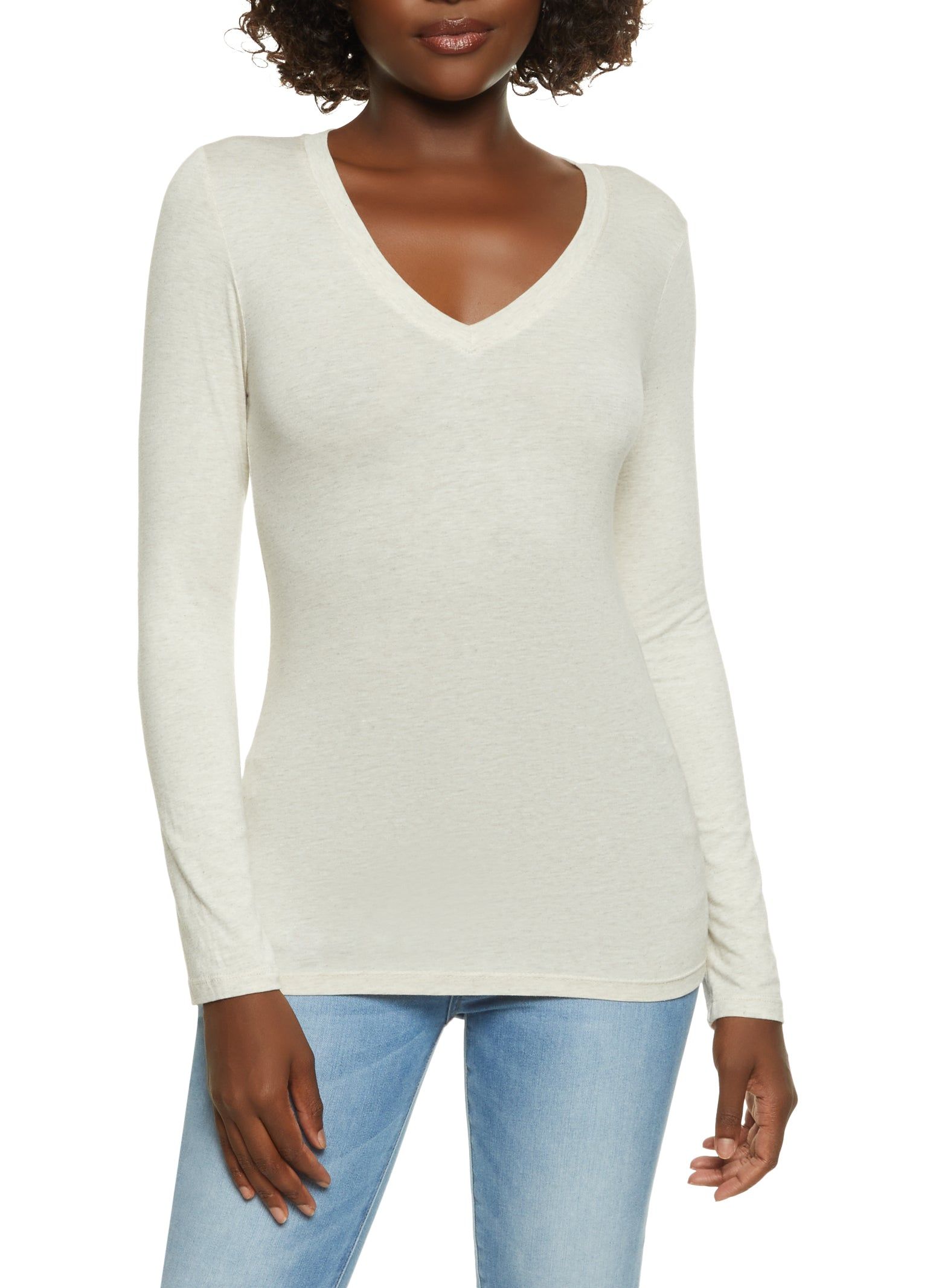 Long Sleeve V Neck Tee sold by Rainbow