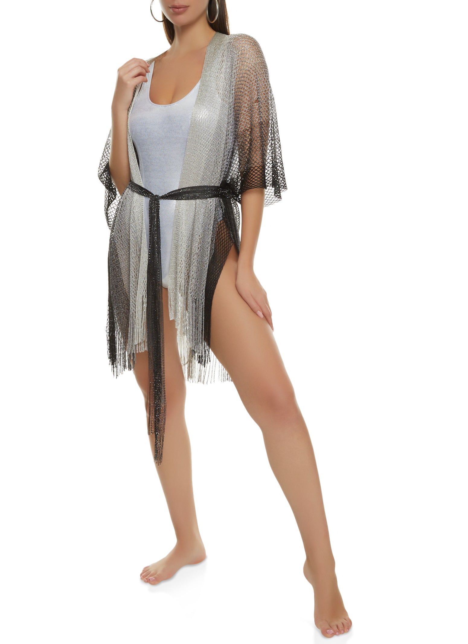 Ombre Lurex Fishnet Swim Cover Up sold by Rainbow product image thumbnail 2
