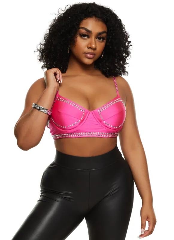 Studded Trim Bralette sold by Rainbow