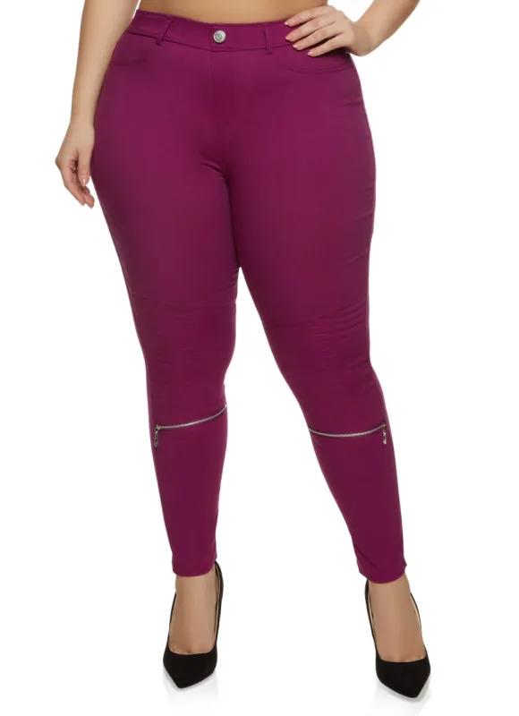 Plus Size Zipper Detail Hyperstretch Skinny Pants sold by Rainbow