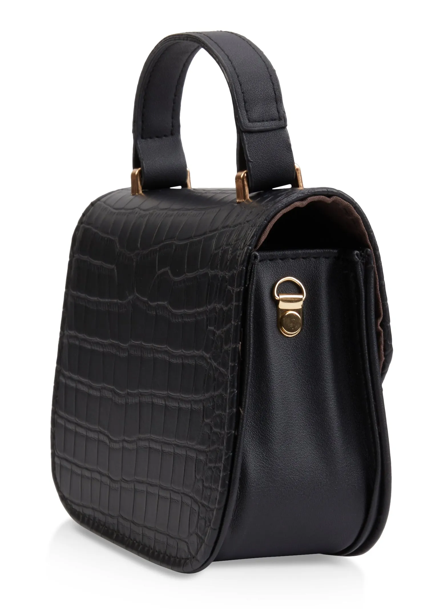 Metallic Detail Flap Faux Croc Crossbody Bag sold by Rainbow product image thumbnail 5