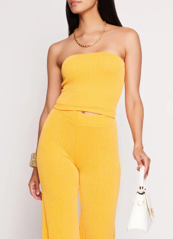 Rib Knit Cropped Tube Top sold by Rainbow