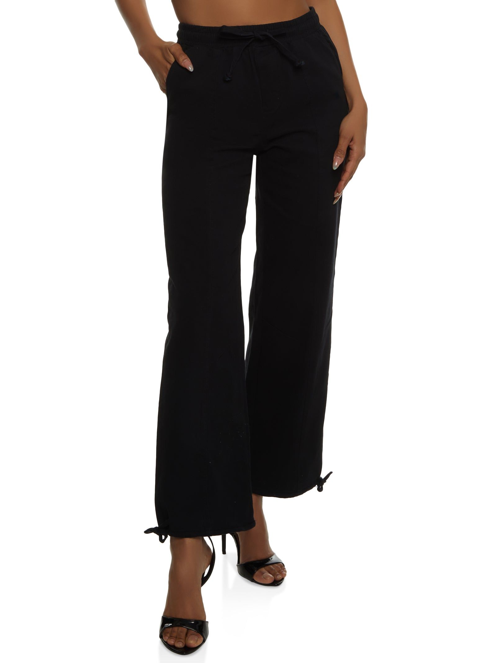 Tie Hem Wide Leg Pants sold by Rainbow