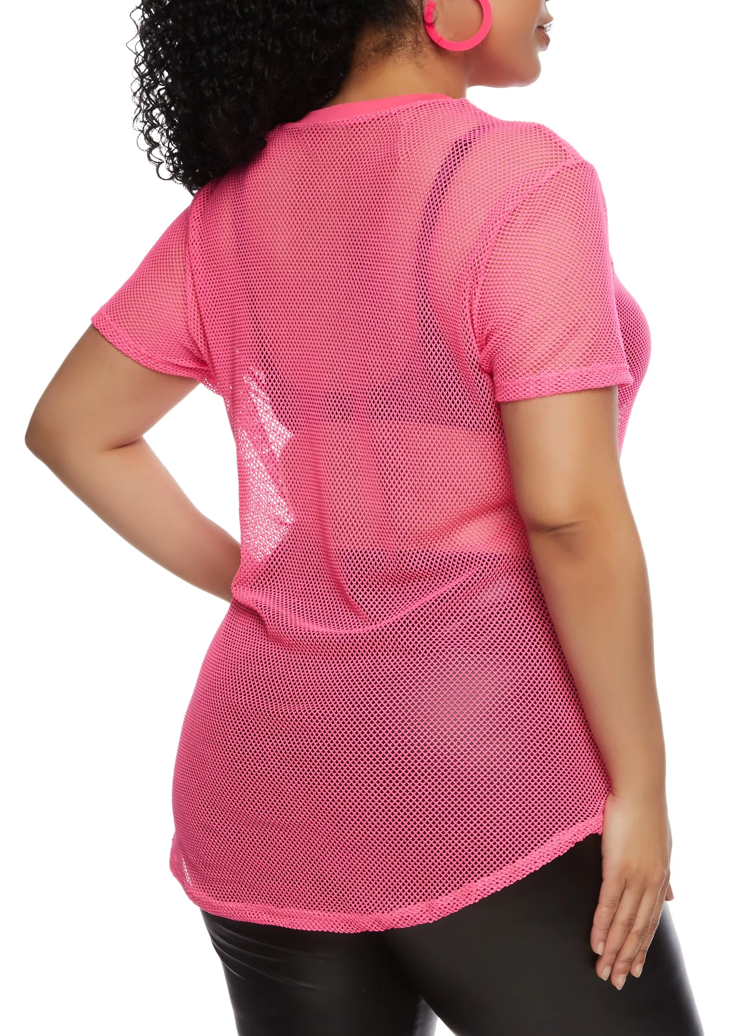 Plus Size Fishnet Short Sleeve T Shirt sold by Rainbow product image thumbnail 2