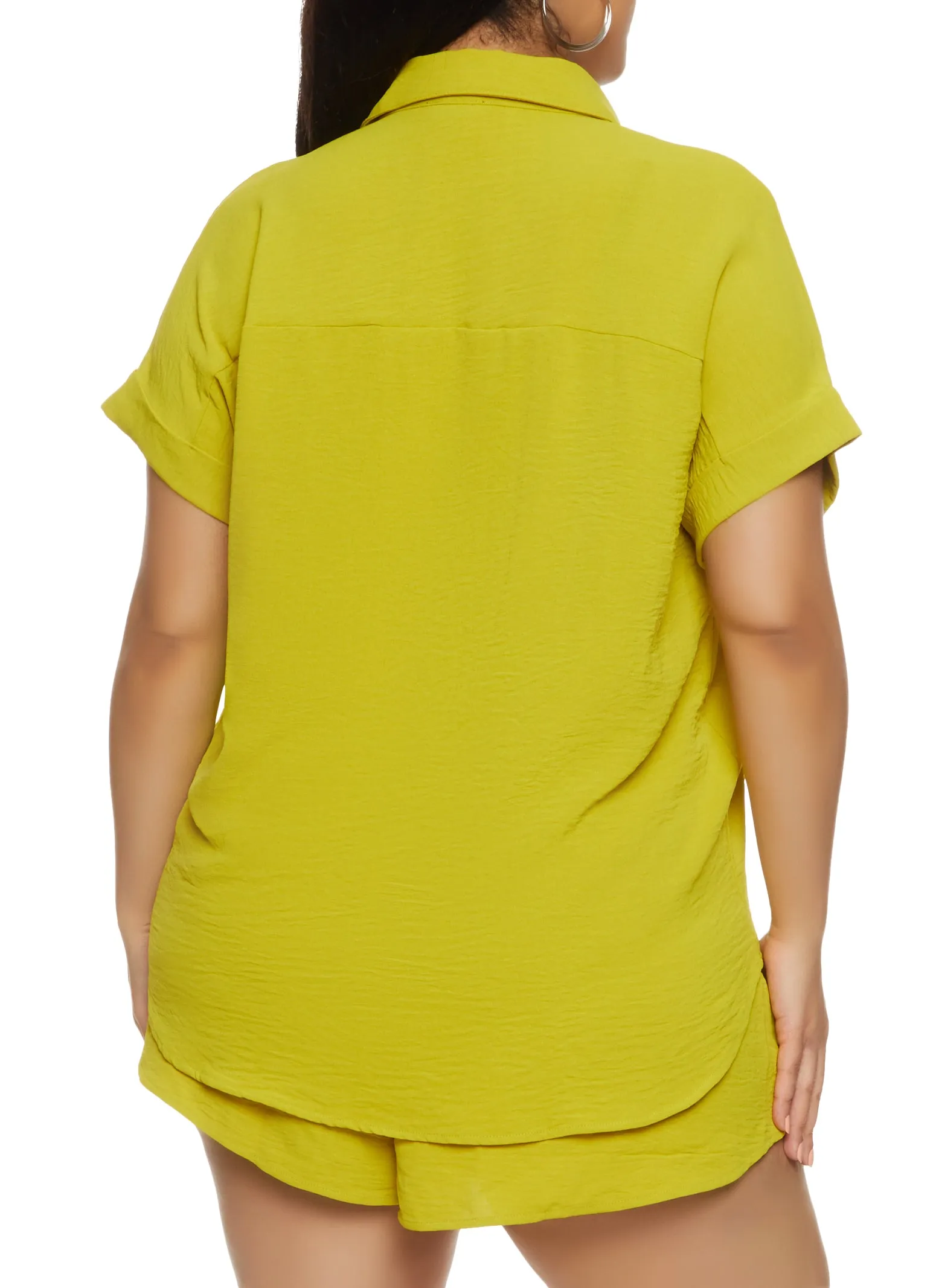 Plus Size Airy Button Front Shirt sold by Rainbow product image thumbnail 3