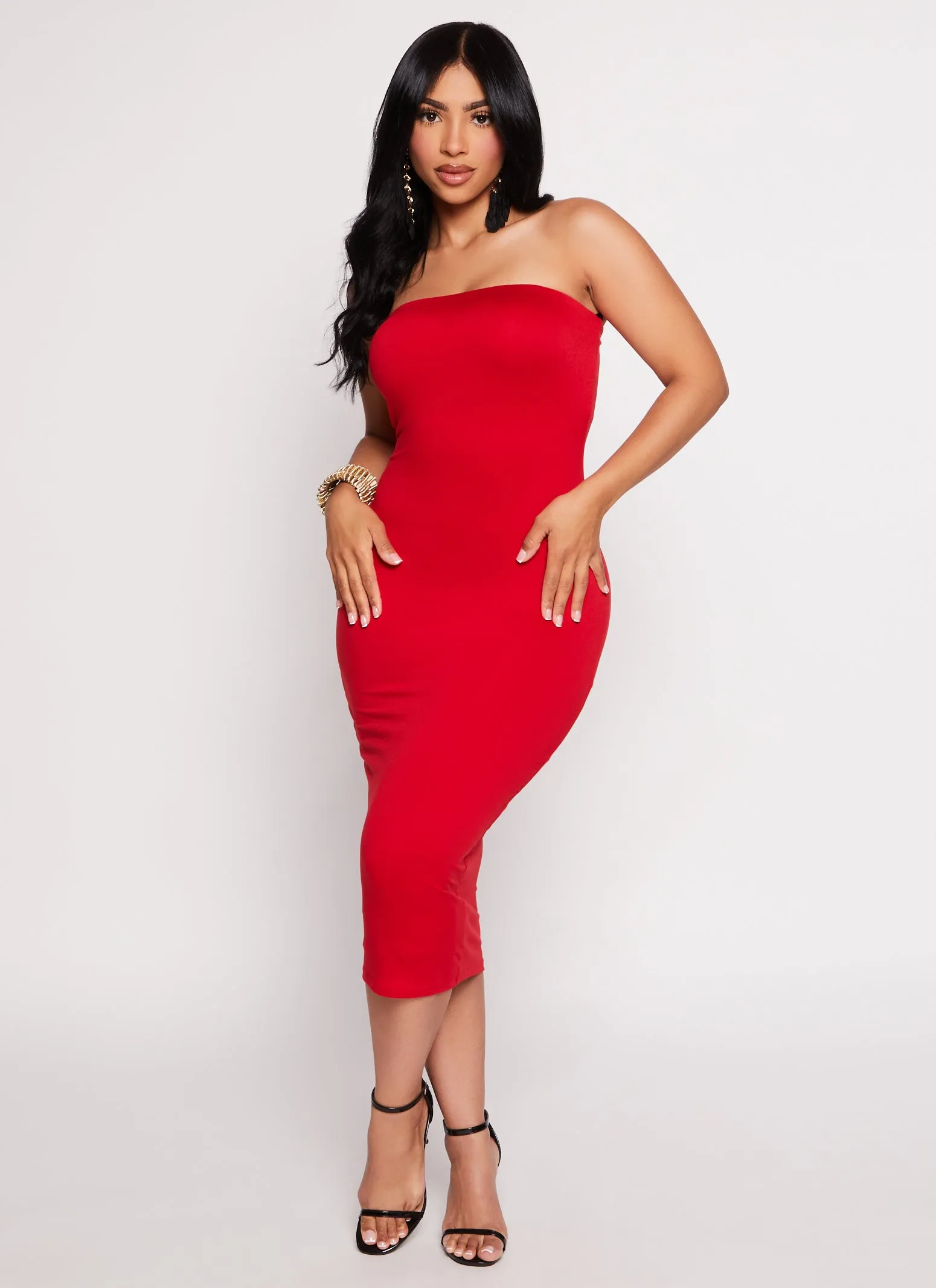 Solid Midi Tube Dress sold by Rainbow