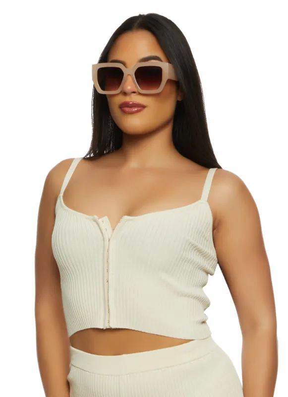 Ribbed Hook and Eye Cropped Cami sold by Rainbow