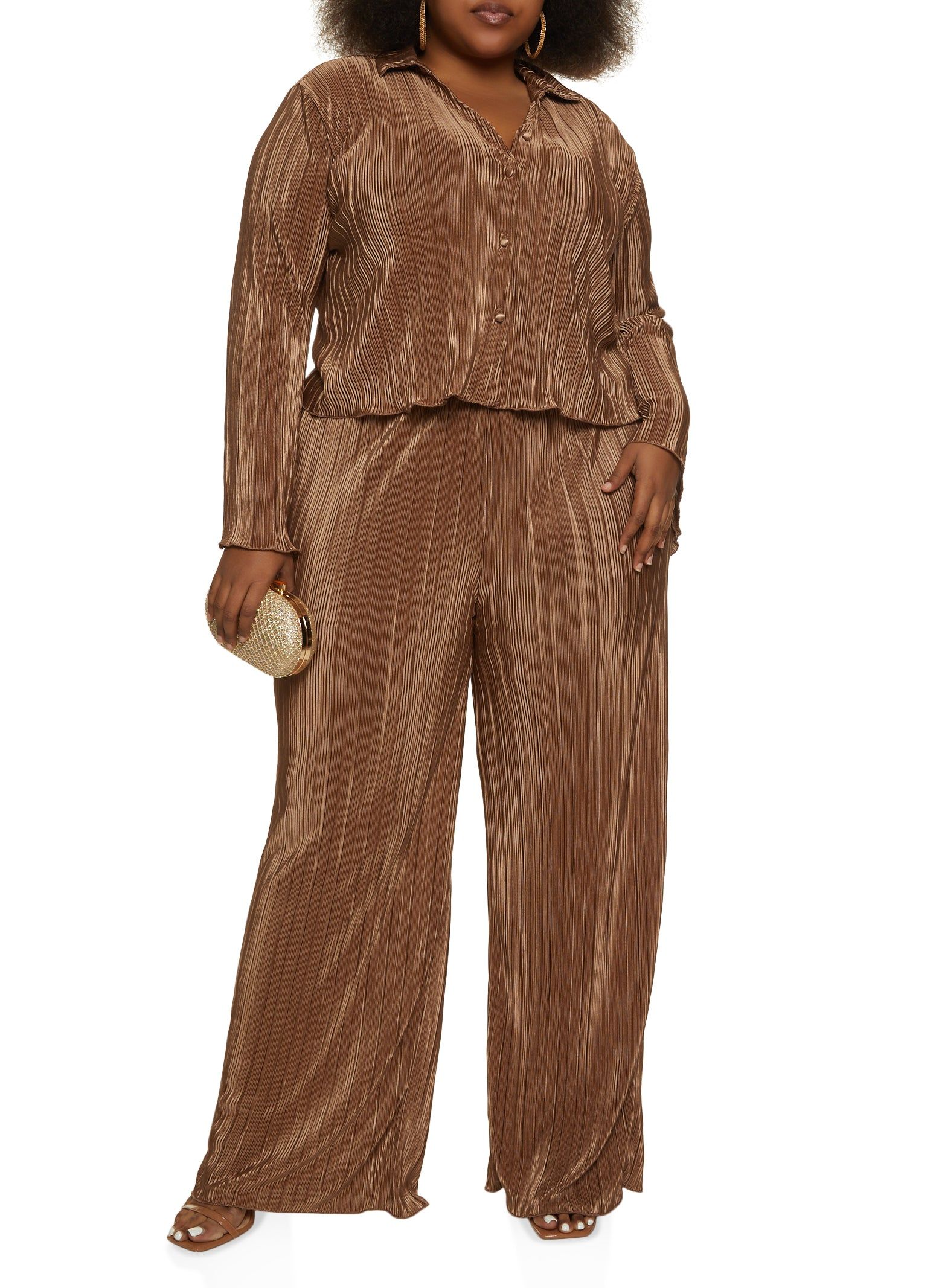 Plus Size Plisse Button Front Top sold by Rainbow product image thumbnail 2