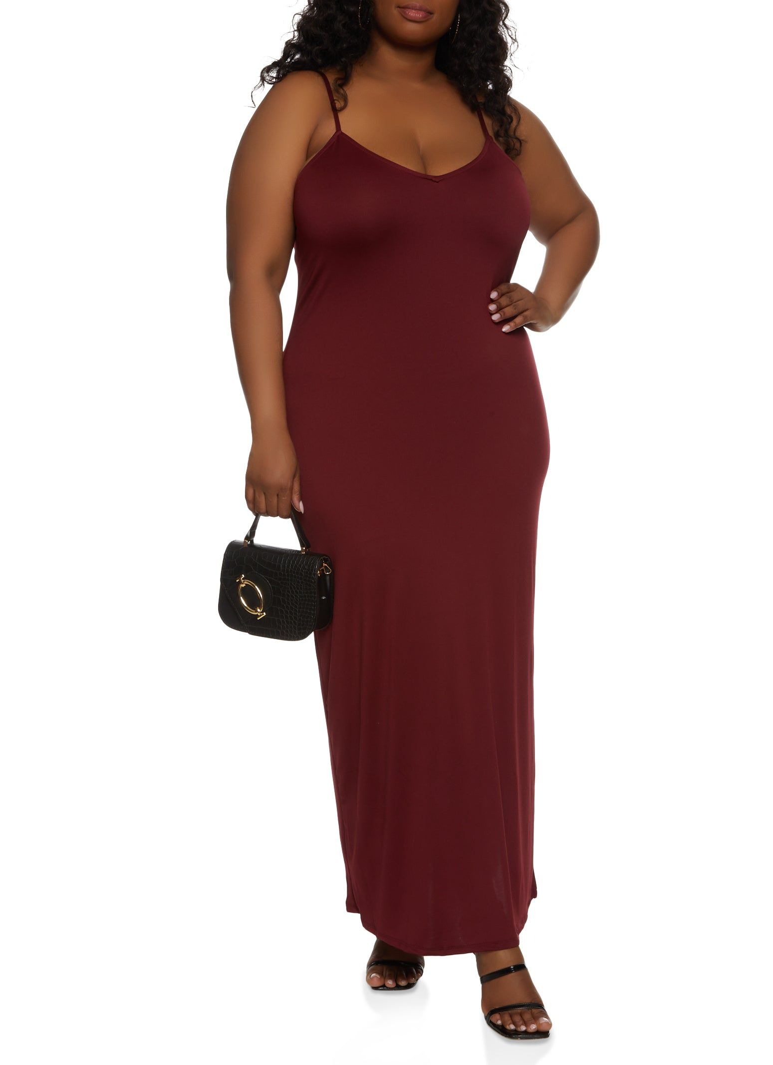 Plus Size Side Slit Cami Maxi Dress sold by Rainbow product image thumbnail 2