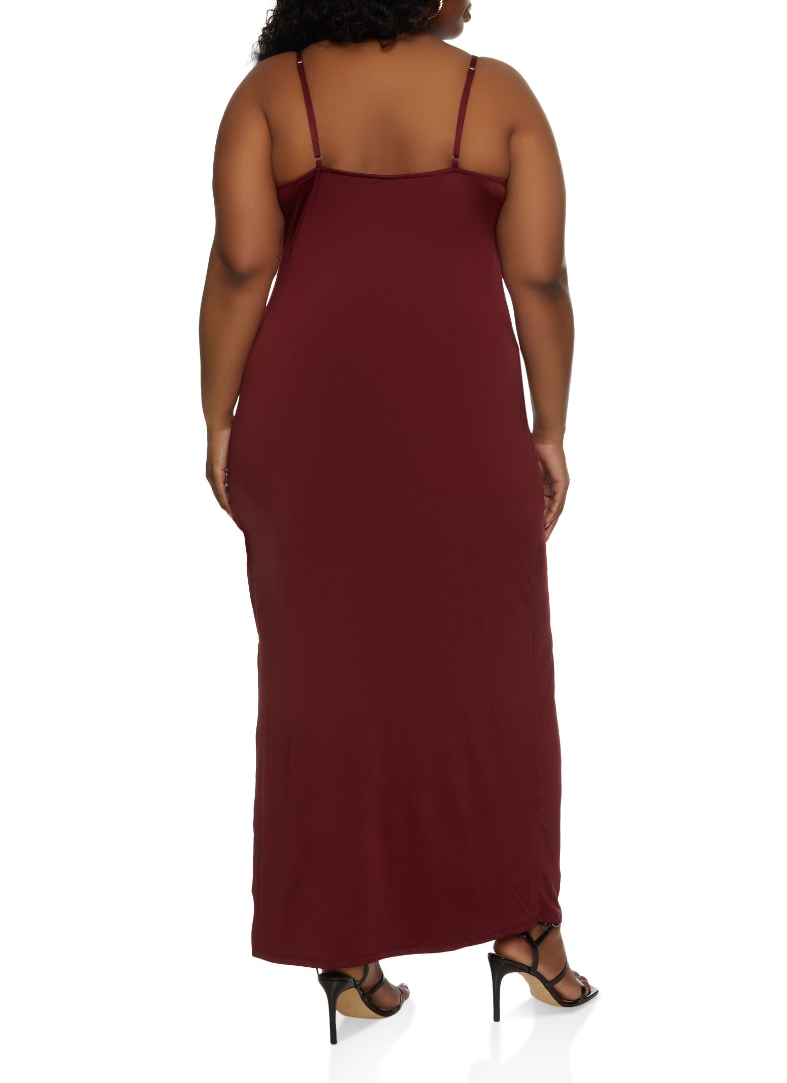 Plus Size Side Slit Cami Maxi Dress sold by Rainbow product image thumbnail 3
