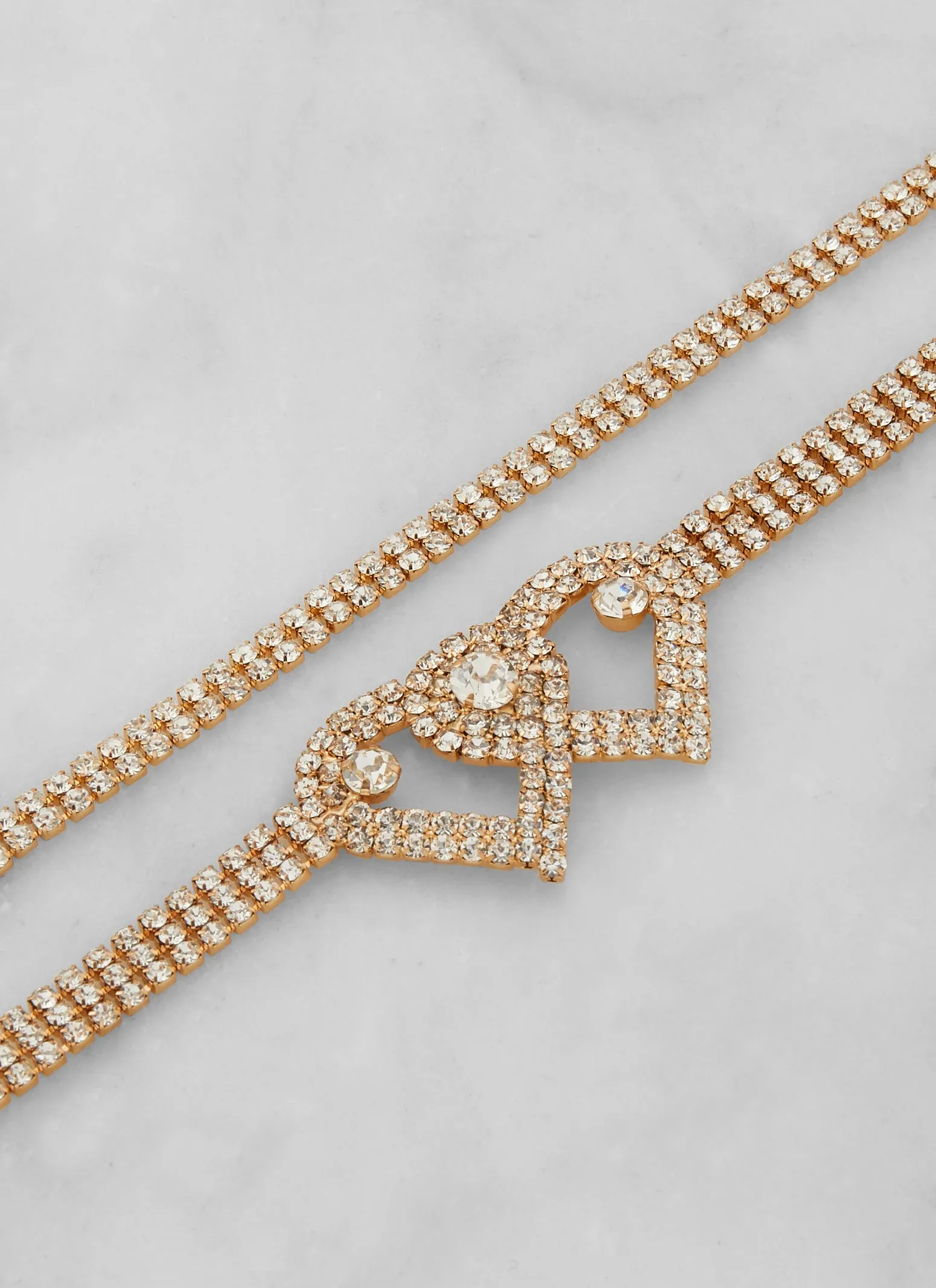 Rhinestone Heart Chain Anklets sold by Rainbow product image thumbnail 2