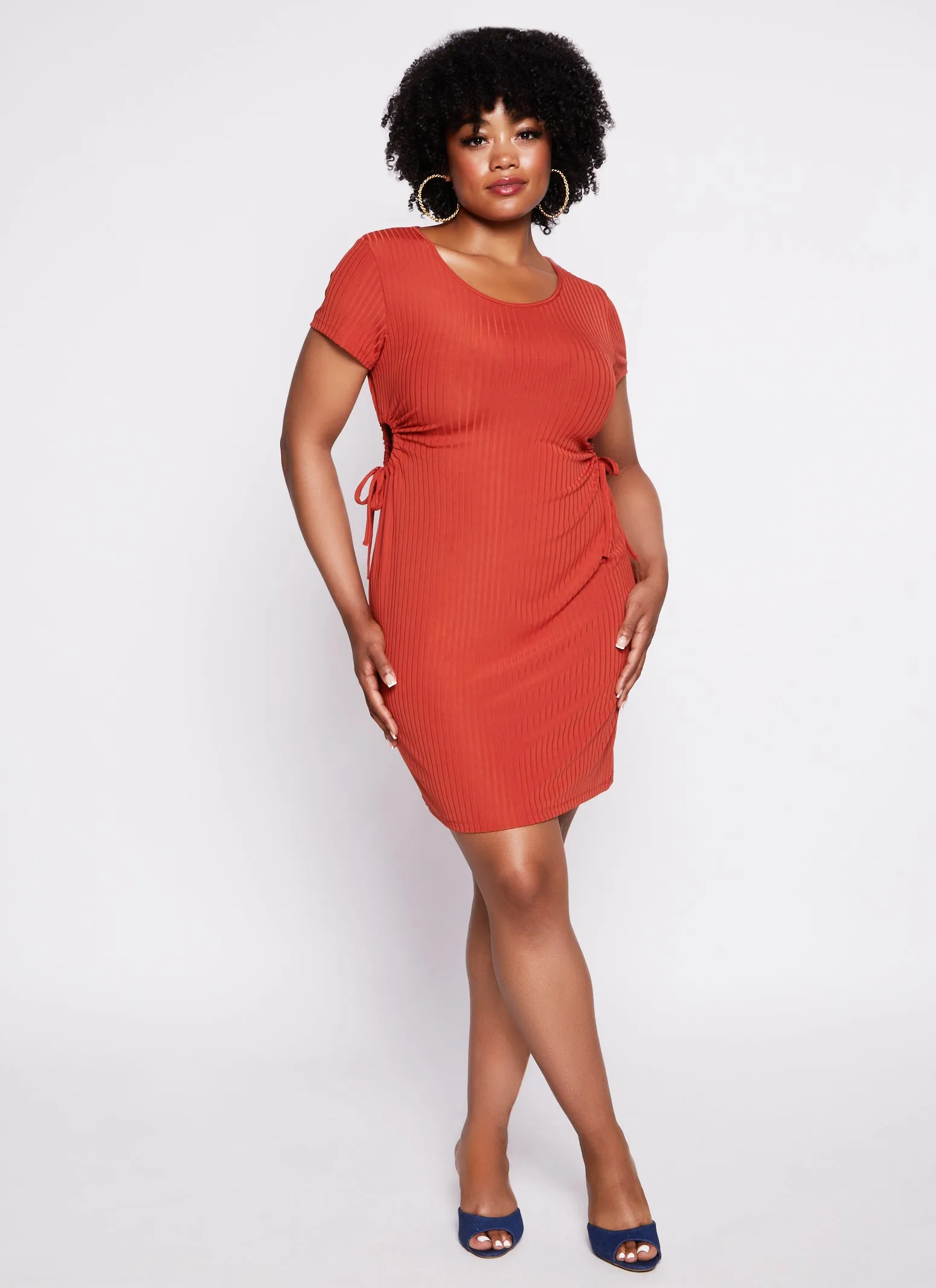 Plus Size Drawstring Cut Out T Shirt Dress sold by Rainbow product image thumbnail 2