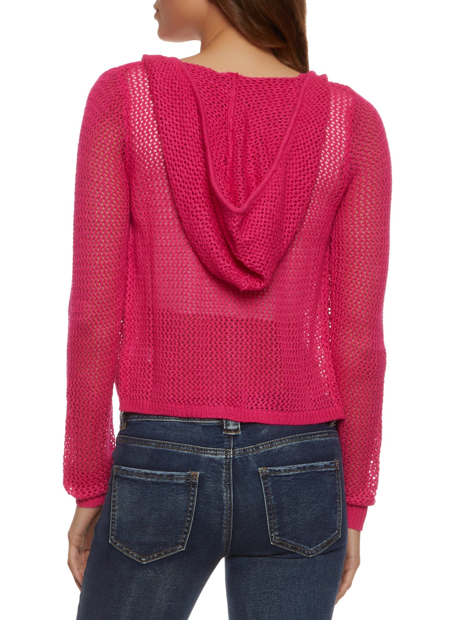 Pointelle Zip Front Hoodie sold by Rainbow product image thumbnail 2