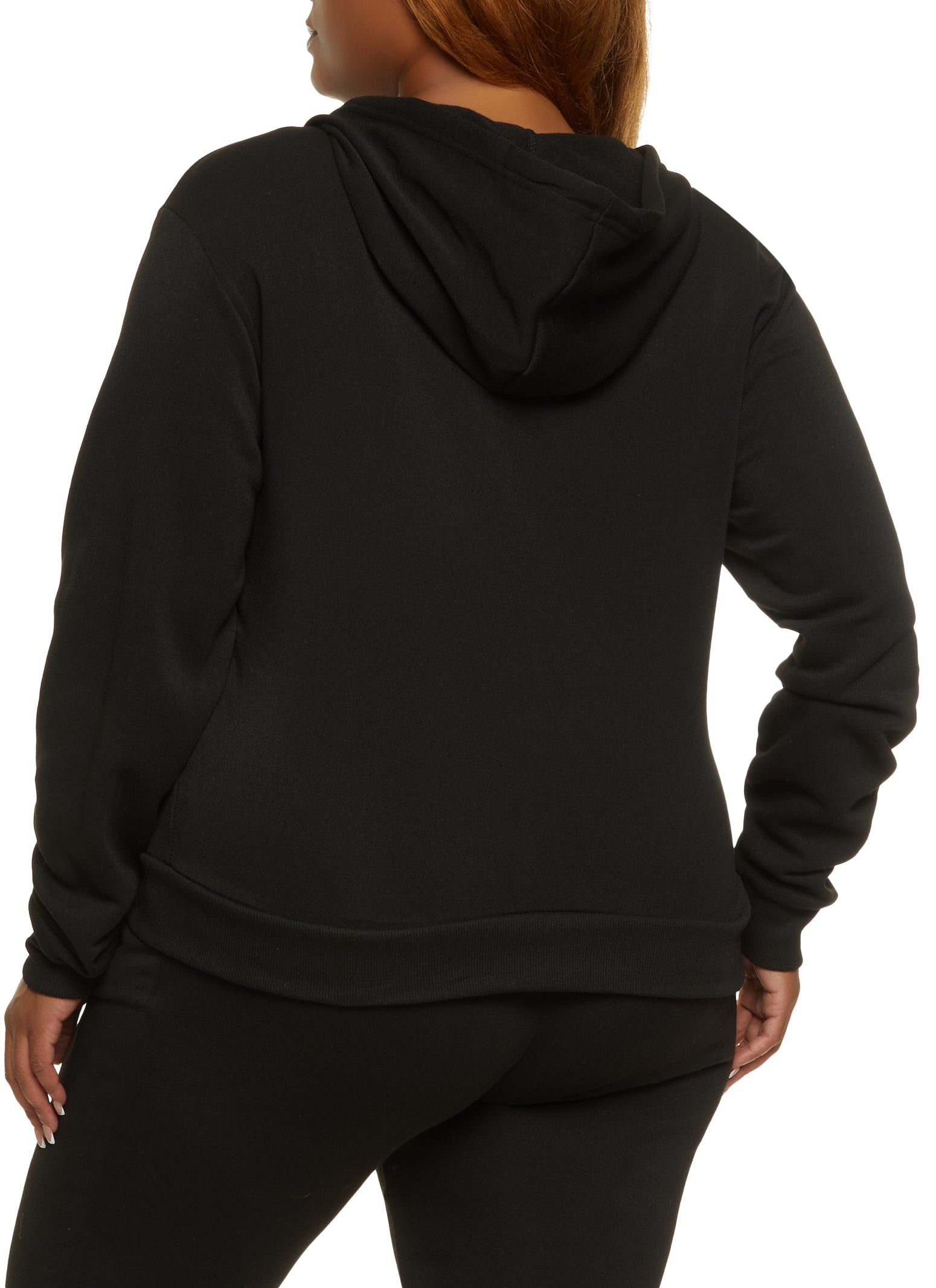 Plus Size Fleece Zip Front Hoodie sold by Rainbow product image thumbnail 3