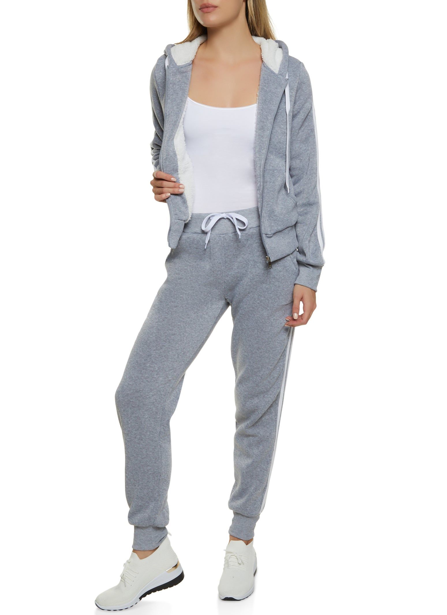 Varsity Stripe Zip Front Hoodie sold by Rainbow product image thumbnail 2