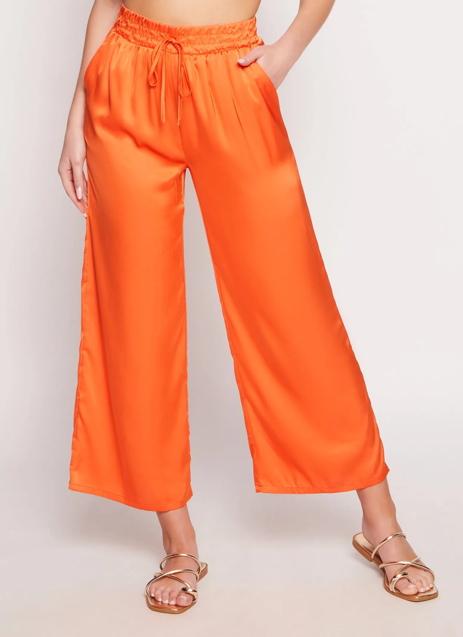 Satin High Waist Palazzo Pants sold by Rainbow product image thumbnail 2