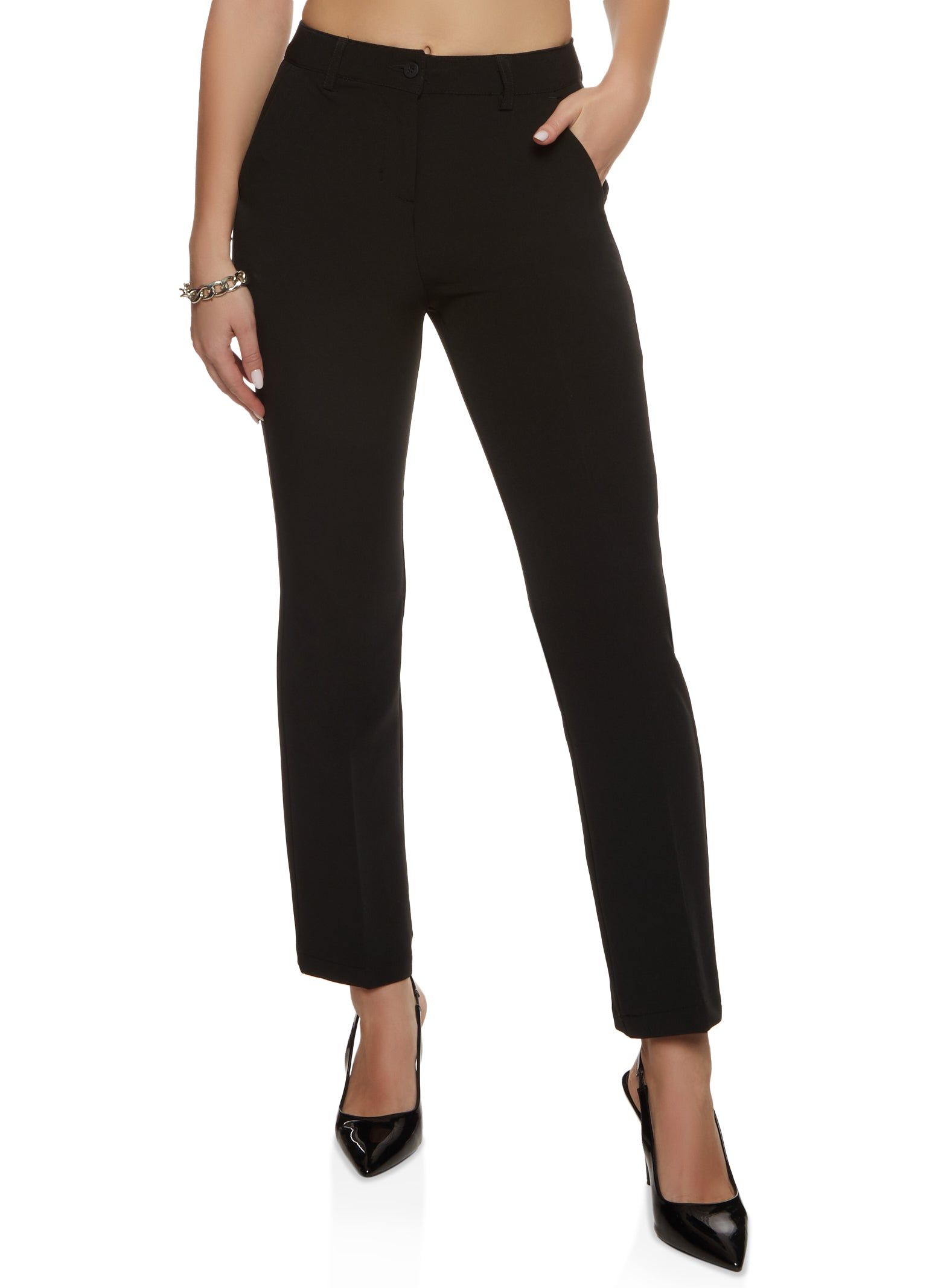 High Waisted Straight Leg Trousers sold by Rainbow