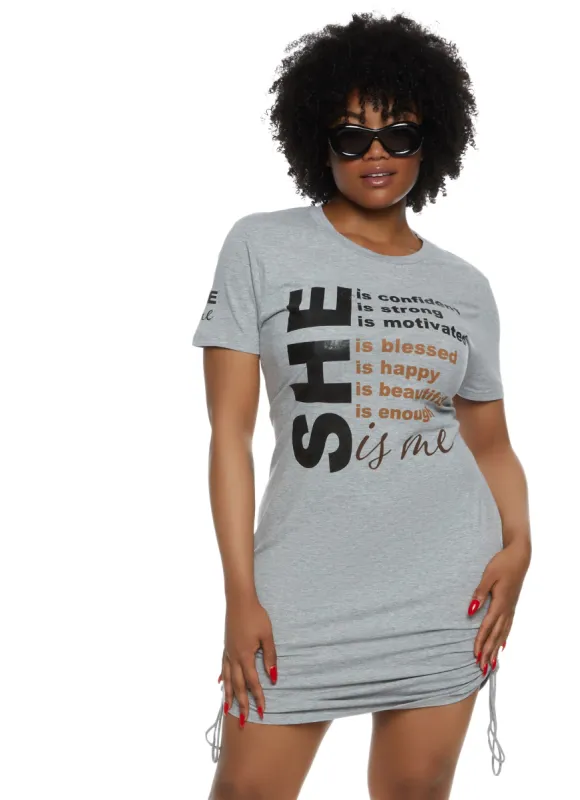 Plus Size She Is Me Graphic T Shirt Dress sold by Rainbow