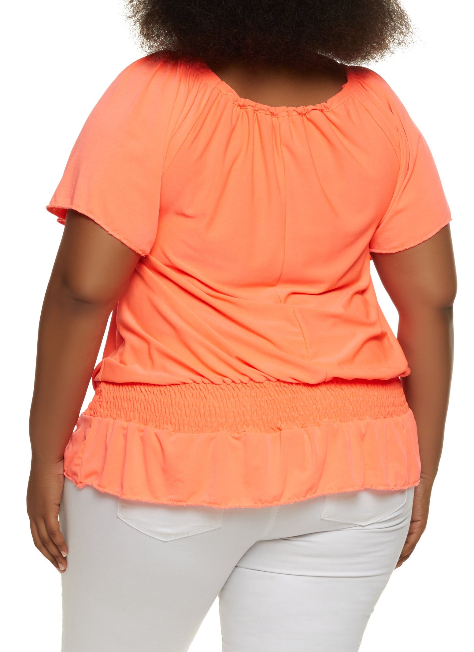 Plus Size Square Neck Smocked Waist Blouse sold by Rainbow product image thumbnail 2