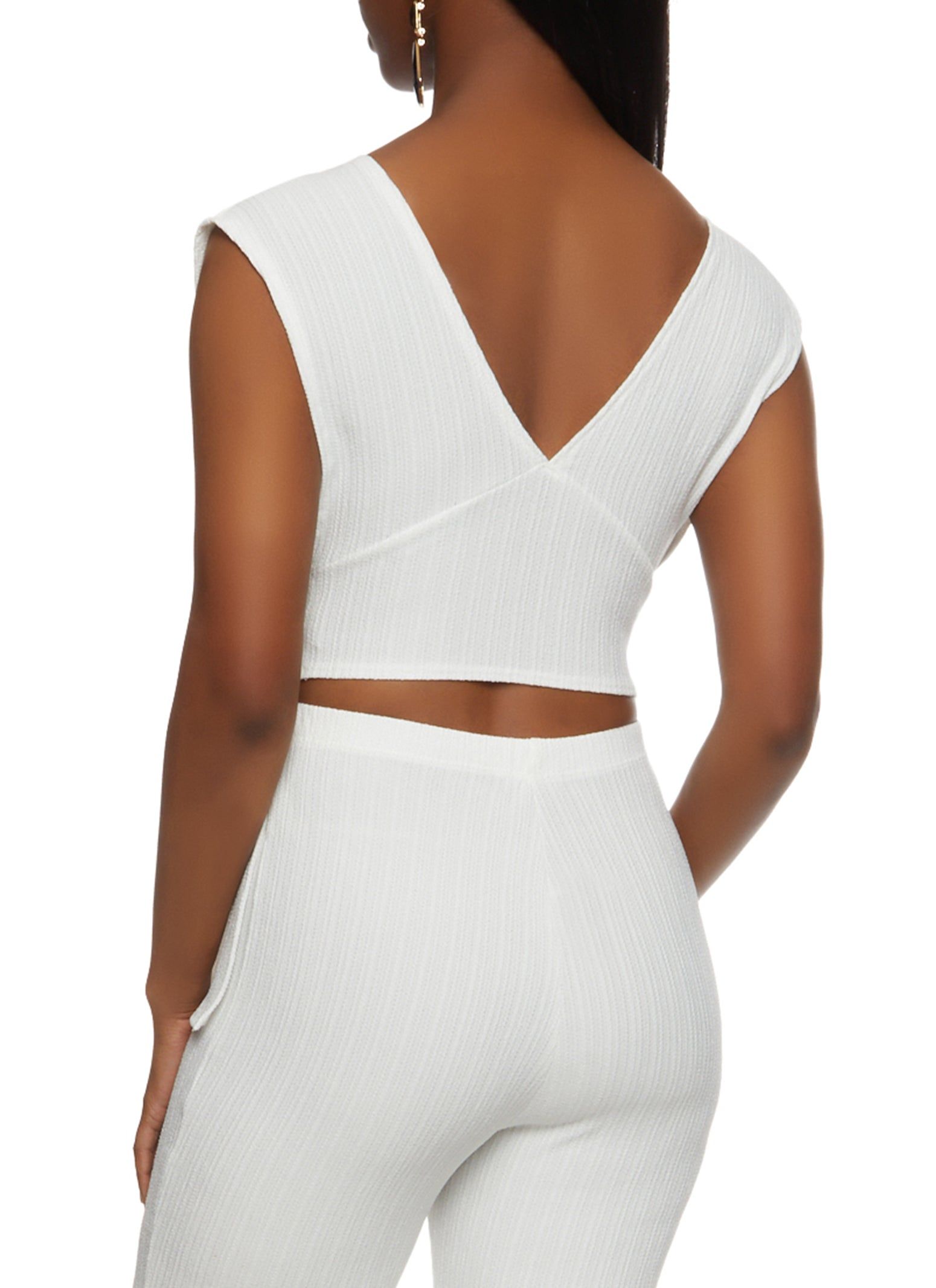 Textured Knit Tie Front Blouse sold by Rainbow product image thumbnail 3