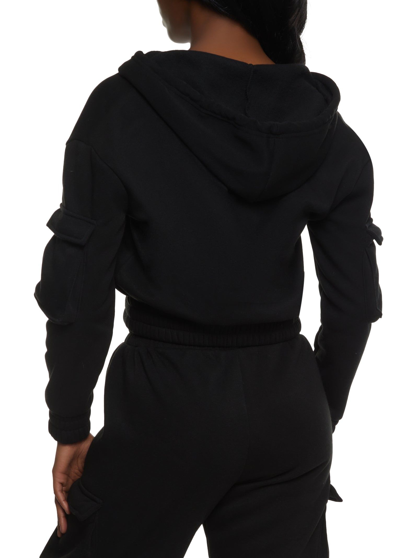 Fleece Zip Front Cargo Pocket Hoodie sold by Rainbow product image thumbnail 3