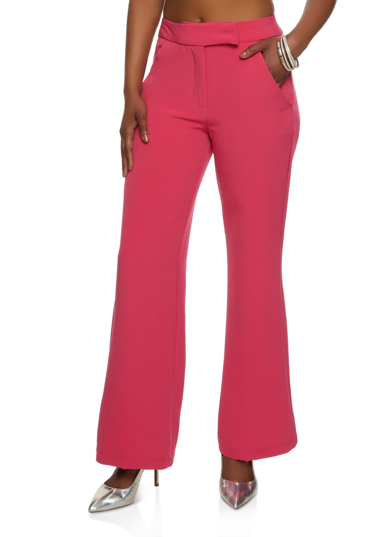 Crepe Knit High Waist Wide Leg Dress Pants sold by Rainbow product image thumbnail 2