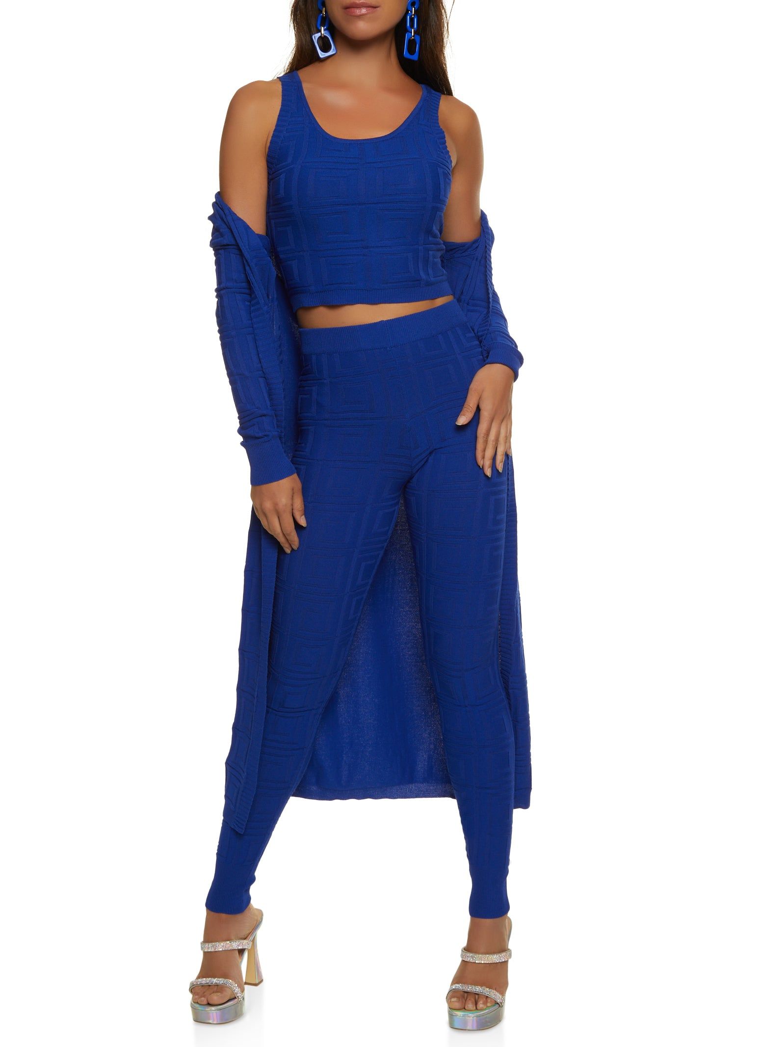 Textured Knit Greek Key Duster sold by Rainbow product image thumbnail 2