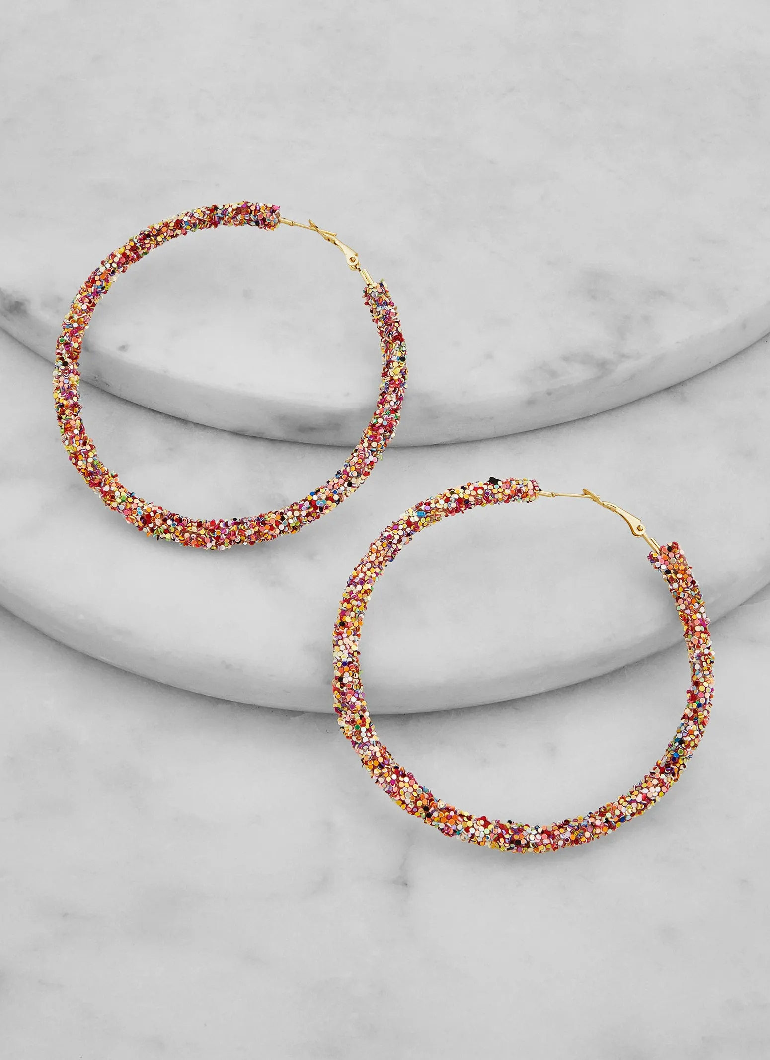 Glitter Oversized Hoop Earrings sold by Rainbow product image thumbnail 2