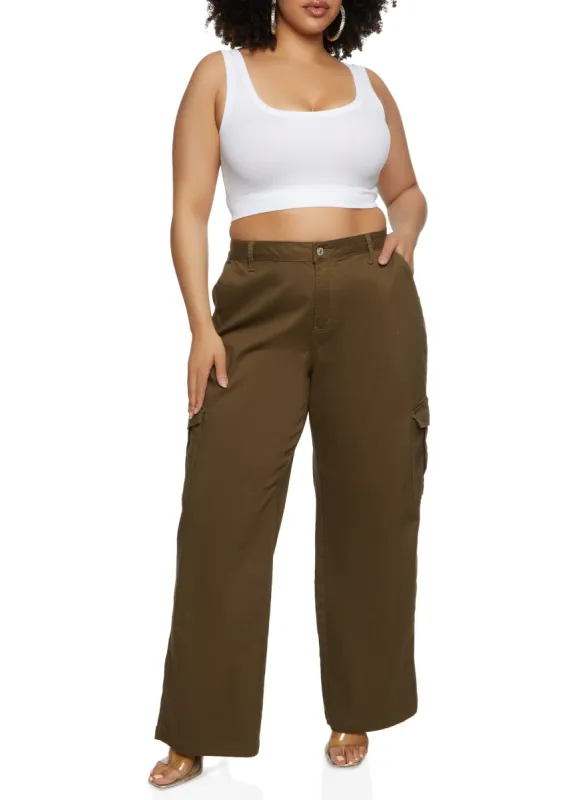 Plus Size WAX Twill Cargo Pants sold by Rainbow