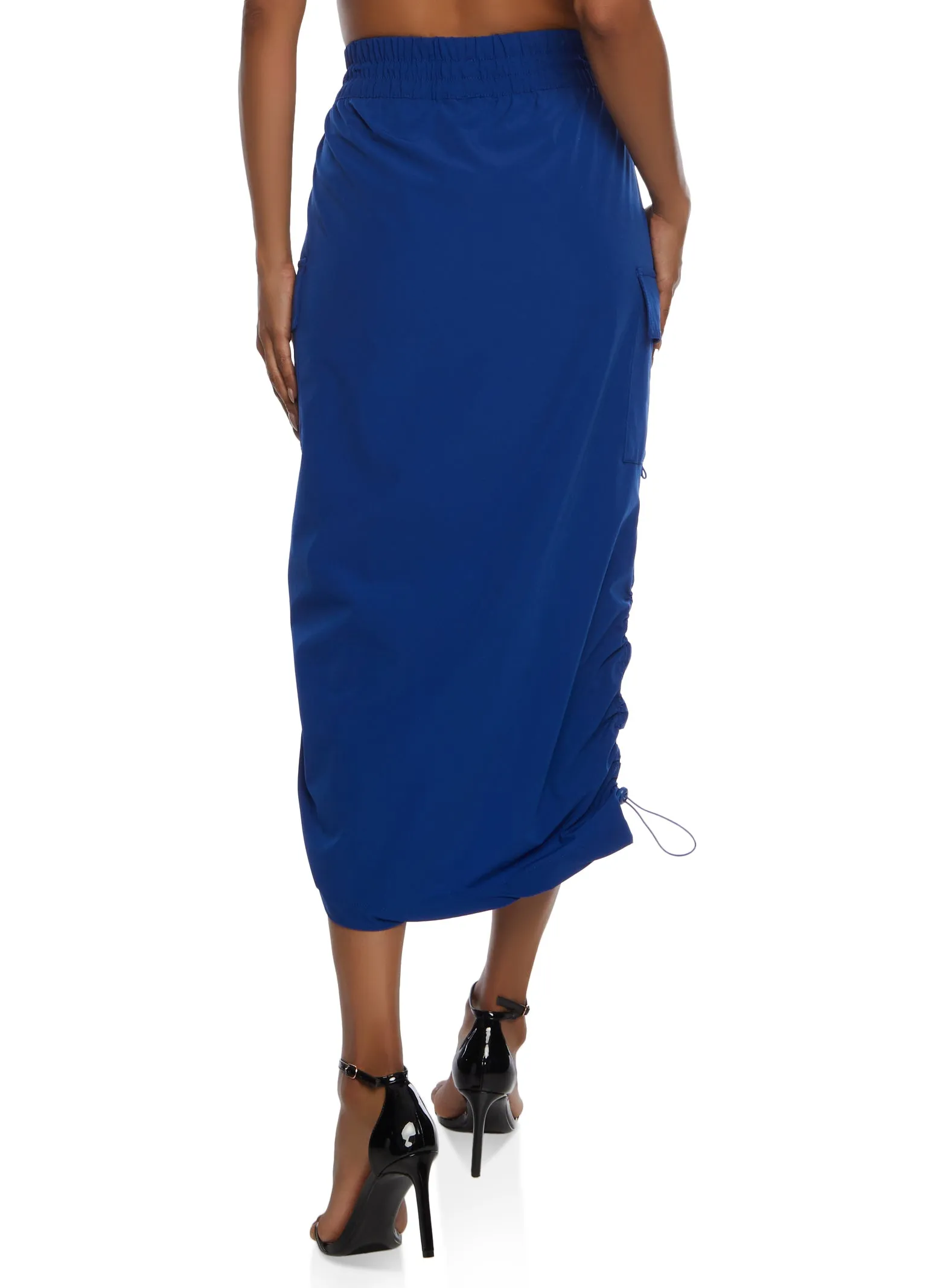 Nylon Toggle Drawstring Midi Cargo Skirt sold by Rainbow product image thumbnail 3
