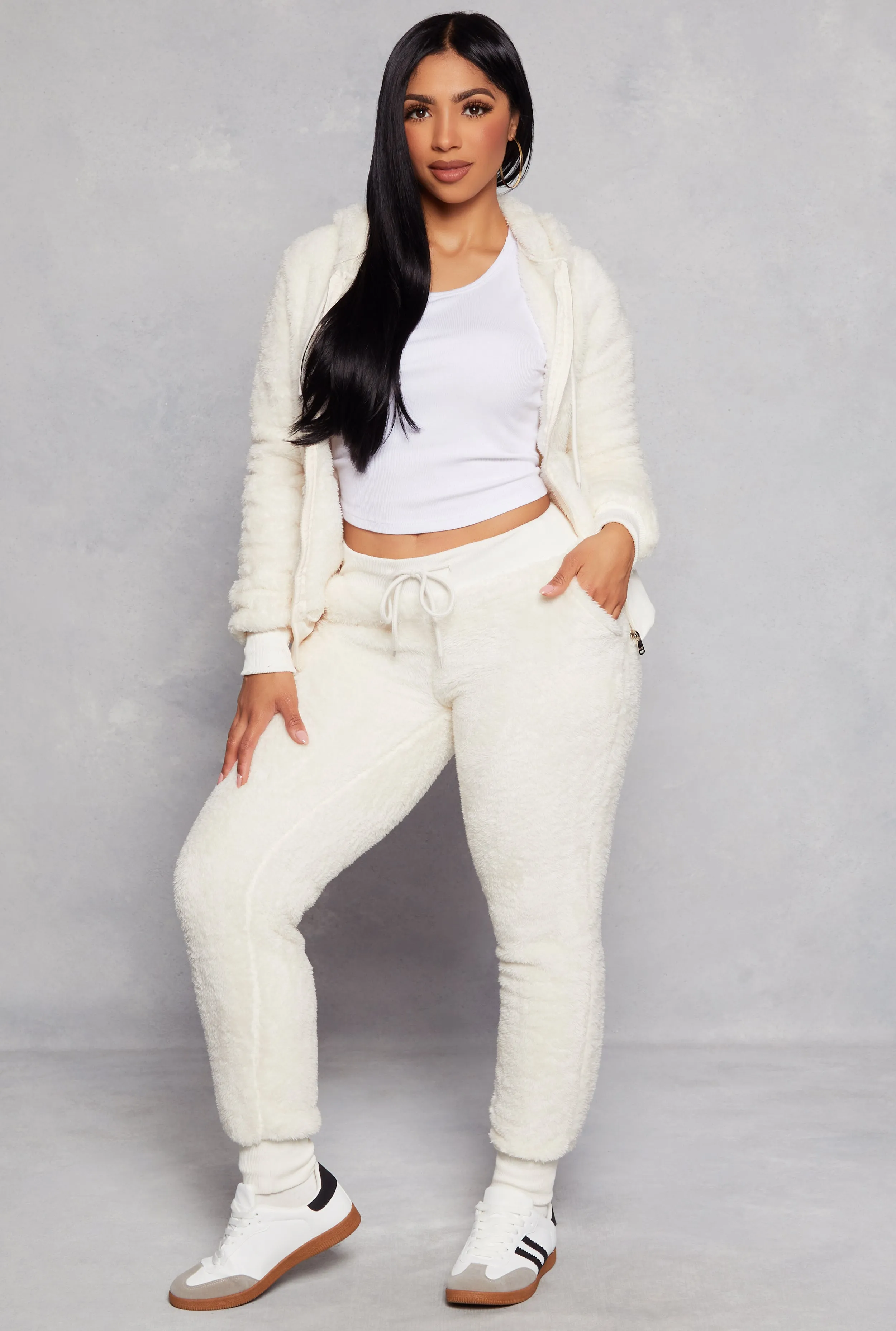 Solid Plush Drawstring Joggers sold by Rainbow