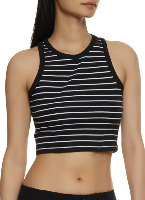 Stripe Cropped Tank Top sold by Rainbow